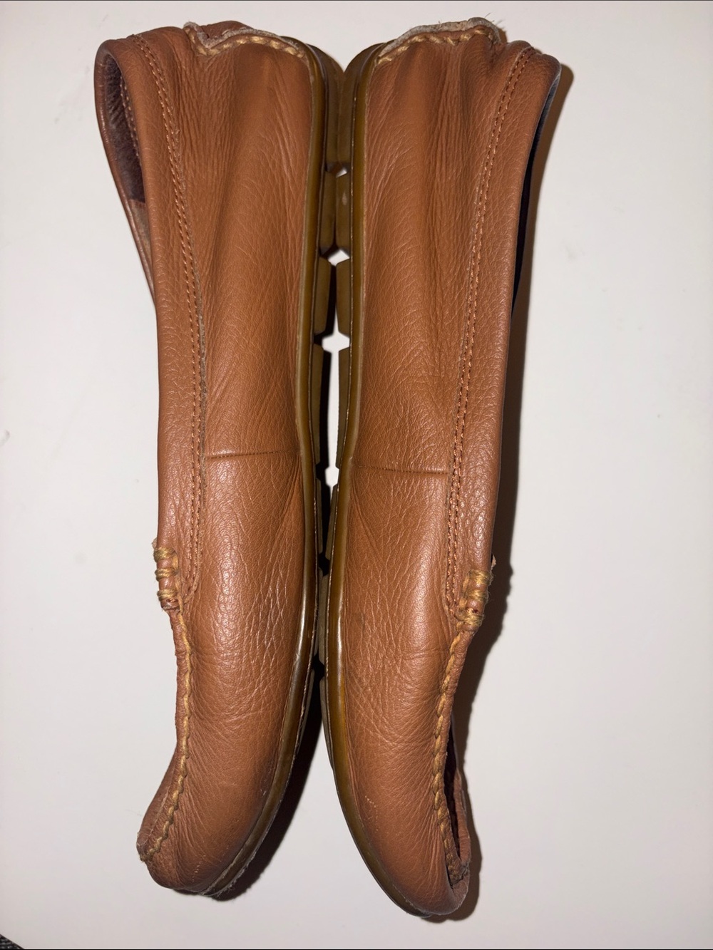 COACH Women's Brown Tan Leather Moccasin Loafers MARY LOCK UP size 10 - Picture 8 of 12